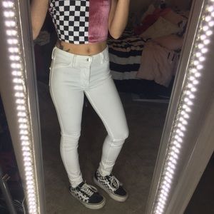 White high rise hollister skinny jean